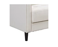 3-Seater High Resilience Modern Sofa, Wooden Frame Beige