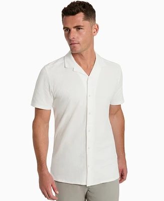 Kenneth Cole Men's Short Sleeve Seersucker Camp Shirt