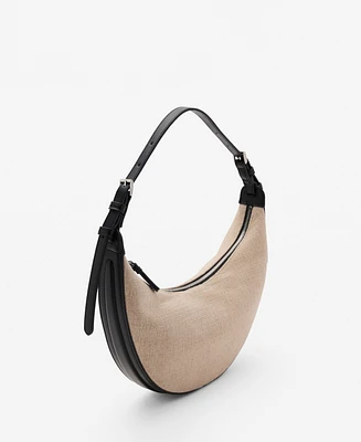 Mango Women's Mini Oval Linen-Blend Shoulder Bag