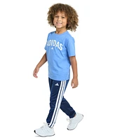 adidas Toddler & Little Boys Short Sleeve T-Shirt Tricot Pant Set