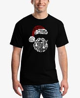 La Pop Art Men's Santa Pics Word T-Shirt