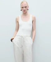 Mango Women's Striped Combined Knitted Jumpsuit