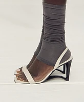 Mango Women's Leather Wedge-Heel Sandals