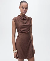 Mango Women's Draped Textured Dress