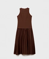 Mango Women's Combined Fabric Midi Dress