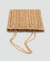 Mango Women's Metal Rings Natural Fiber Bag