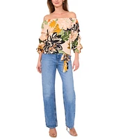 Vince Camuto Women's Printed Bubble-Sleeve Blouse