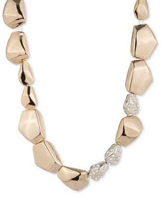 Givenchy Two-Tone Pave Nugget Statement Necklace, 16" + 3" extender