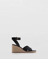 Mango Women's Crisscross Straps Wedge Sandals