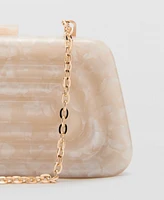 Mango Women's Cultivated Pearl-Effect Clutch Bag