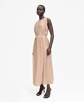 Mango Women's Puffed Hem Gathered Dress