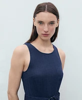 Mango Women's Long Soft Denim Jumpsuit