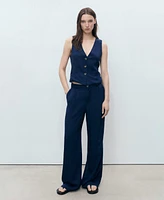 Mango Women's Denim-Effect Lyocell Vest