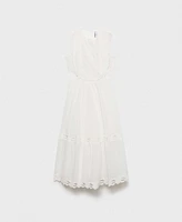 Mango Women's Side Slits Embroidered Dress