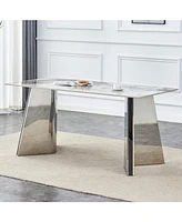 Pandora Patterned Dining Table with Butterfly Legs (63"x31.5x30")