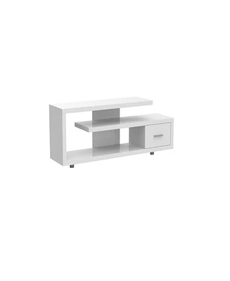 Wood Tv Stand with Open Shelving for Flat Screen TVs and Media Equipment