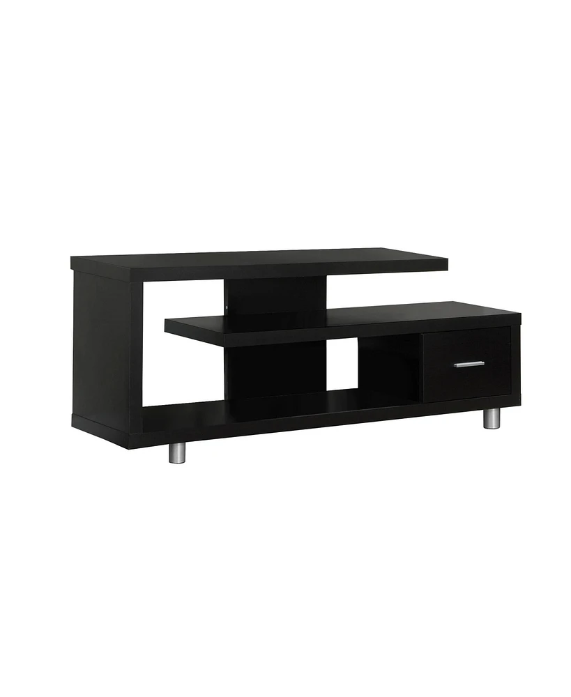 Wood Tv Stand with Open Shelving for Flat Screen TVs and Media Equipment