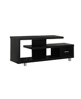 Wood Tv Stand with Open Shelving for Flat Screen TVs and Media Equipment