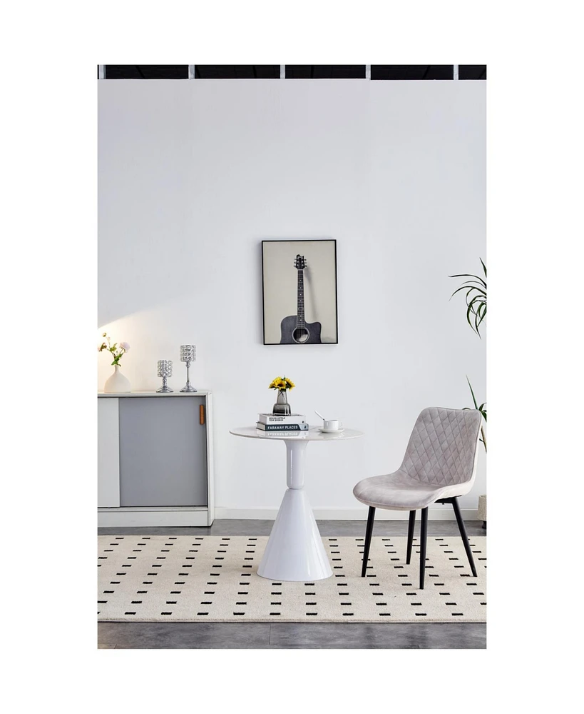 White coffee table, simple modern negotiation table, balcony dining table
