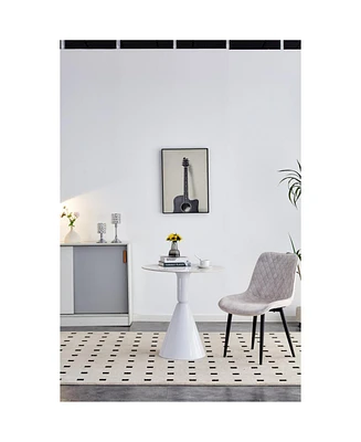 White coffee table, simple modern negotiation table, balcony dining table