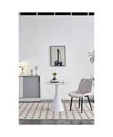 White coffee table, simple modern negotiation table, balcony dining table