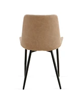 Mid-Century Modern Faux Leather Dining Chairs (4-Pack)