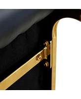 Elegant Arch Dining Chairs (Set of 8) - Black Pu, Gold Metal Legs