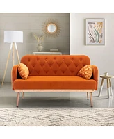 Velvet Sofa, Accent Sofa .Loveseat Sofa With Metal Feet