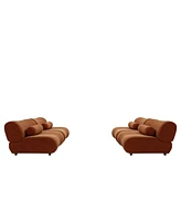 L-Shaped Orange Modular Sofa Set – High Comfort Chenille Fabric Sofa, Ideal for Modern Living Room and Lounge Areas, Freely Arrangeable, Simple