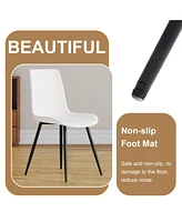 Cozy Modern Dining Set with 4 Curved Leather Chairs, 67x35