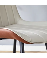 4-Piece Pu Dining Chair Set with Extended Cushion