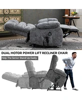 Electric Lift Recliner Chair with Heat, Massage, & Infinite Positions (up to 350lbs)