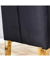 8-Piece Velvet Dining Chairs with Gold Metal Legs