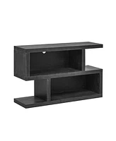 Retro Console Table with Symmetrical 2-Tier Open Shelf for Entryway and Living Room (Black