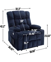 Blue Dual Motor Infinite Position Up to 350 Lbs Chenille Power Lift Recliner Chair, Heavy Duty Motion Mechanism with 8-Point Vibration Massage and Lum