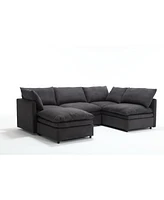 Contemporary U-Shape Sofa with Sleeper and Chaise for Living Spaces
