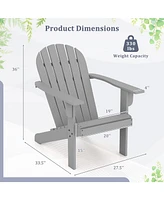 Acacia Wood Lounge Patio Adirondack Chair with Inclined Seat