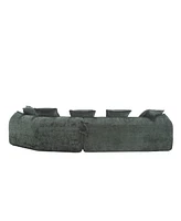 Modular Sectional Sofa, U-Shaped Couch with Sofa for five & Pillows, Modern Minimalist chenille Fabric Large Comfy Cloud Sofas, Living Room Furniture