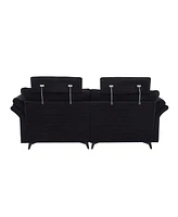 Cloud Comfort Sectional Sofa with Ottomans (85.8", Black