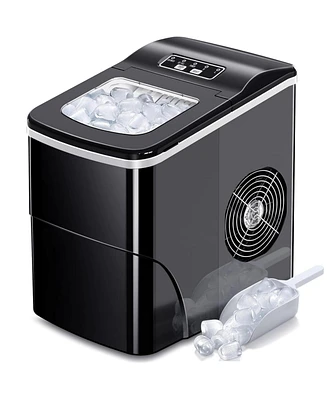 Cowsar 26Lbs/Day, Ice Maker, Self-Cleaning Ice Machine with Ice Scoop and Basket