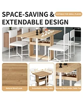 Compact Extendable Dining Set with 4 Chairs