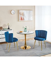 Cozy Velvet Dining Chair (Set of 2) with Gold Legs