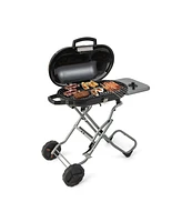 15000 Btu Portable Propane Bbq Grill with Wheels and Side Shelf