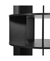 23.6" Rotating Shoe Rack Tower, 7-Tier Spinning Shoe Shelf with 5 Grids Per Layer, Display Rack, 360 Revolving Shoe Carousel Closet Organizer for