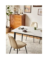 Dining Chair set of 2 with High Backs Mid Century Modern Kitchen & Dining Room Chairs Pu Faux Leather Upholstered sillas de comedor Comfortable Large