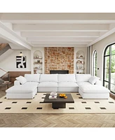 Cloud Modular Sectional sofa with 2 Storage Ottomans,160.6" Down Filled Comfort U Shaped Sofa Couch for Living Room 4seaters+2ottoman