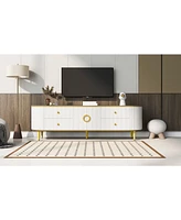 Tv Stand - 80 Inch, 4 Drawers, Cabinet, Metal Legs