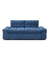 Blue Sleeper Sofa Bed with Teddy Chaise