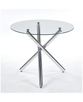 Round Glass Dining Table Chrome Leg