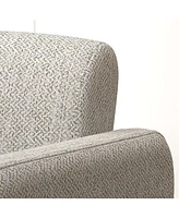 Beige stripe single sofa chair, upholstered comfortable chair with armrests, for dining room/bedroom/living room/reception